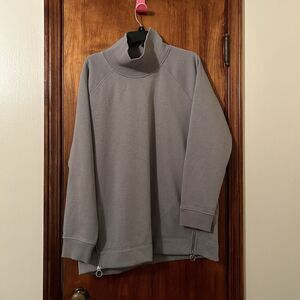 Athleta Gray Sweatshirt with Zipper Details